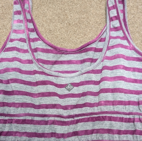 PrAna Adrienne Striped Purple Knit Tank Maxi Dress Women's XS - Picture 3 of 7